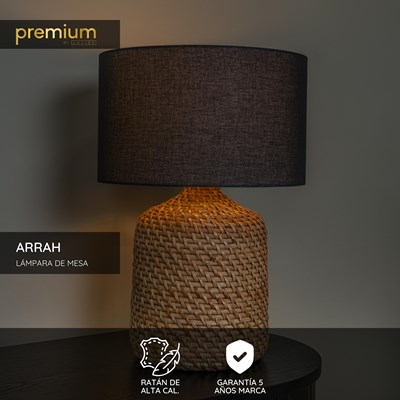 Lucide ARRAH - Lámpara de mesa - Ø 35 cm - 1xE27 - Natural | Premium
